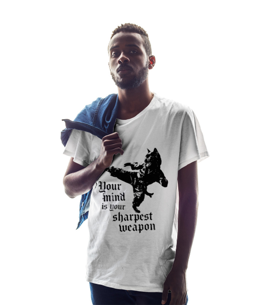 Your Mind Is Your Sharpest Weapon Karate Cat T-Shirt