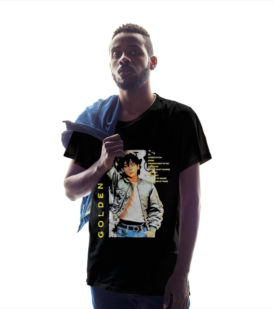 Seok Jin Wearing Jungkook Golden Visual With Song Titles T-Shirt