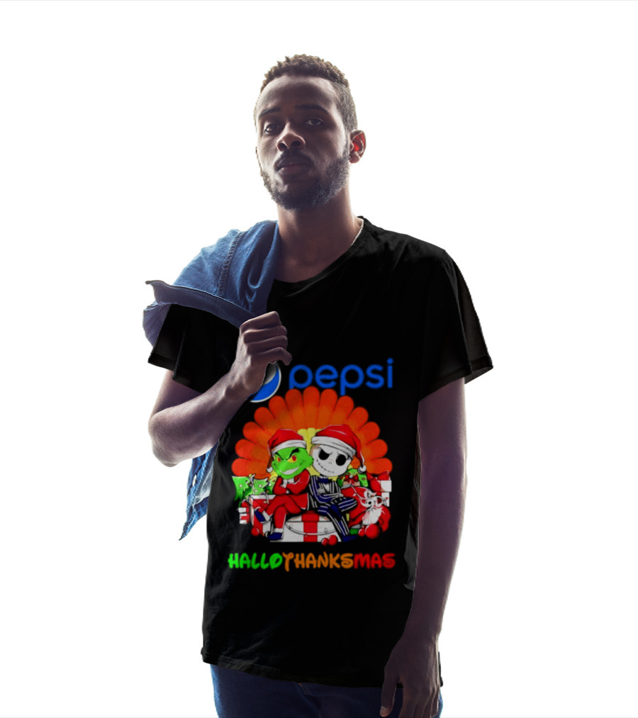 Pepsi Grinch Jack Skellington Hallothanksmas 2026 Holiday Mashup T-Shirt