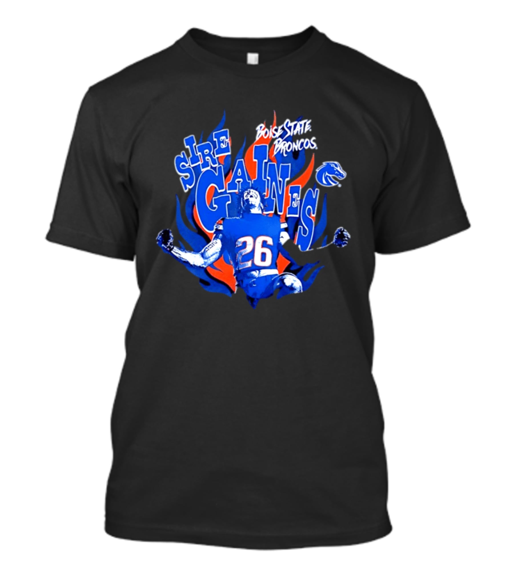 Boise State Broncos Sire Gaines NCAA Football 26 Flame T-Shirt