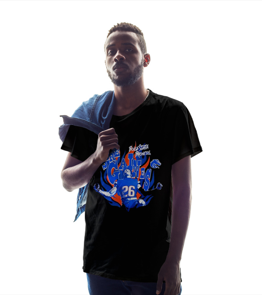 Boise State Broncos Sire Gaines NCAA Football 26 Flame T-Shirt