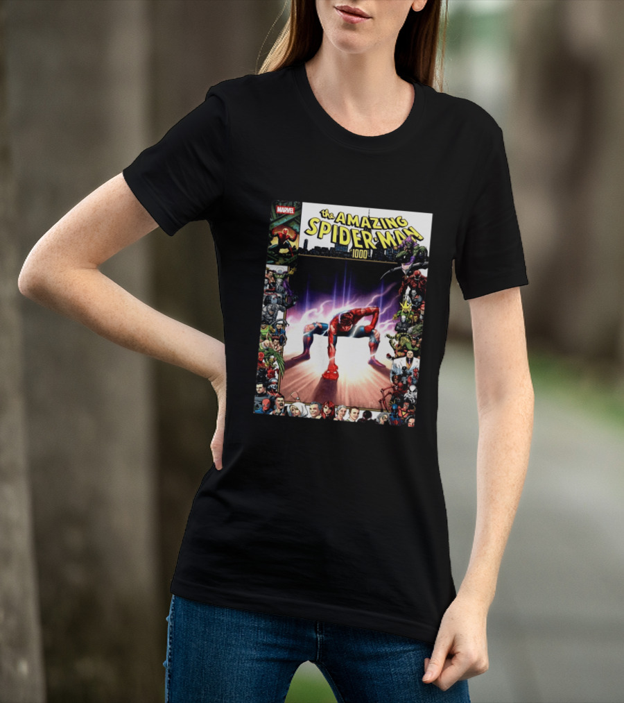 The Amazing Spider Man 1000 Cover Marvel Crossover Featuring Iconic Heroes And Villains T-Shirt