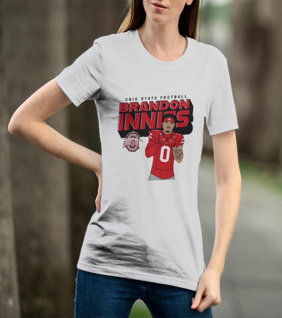 Ohio State Football Brandon Inniss Number 0 Ohio State T-Shirt