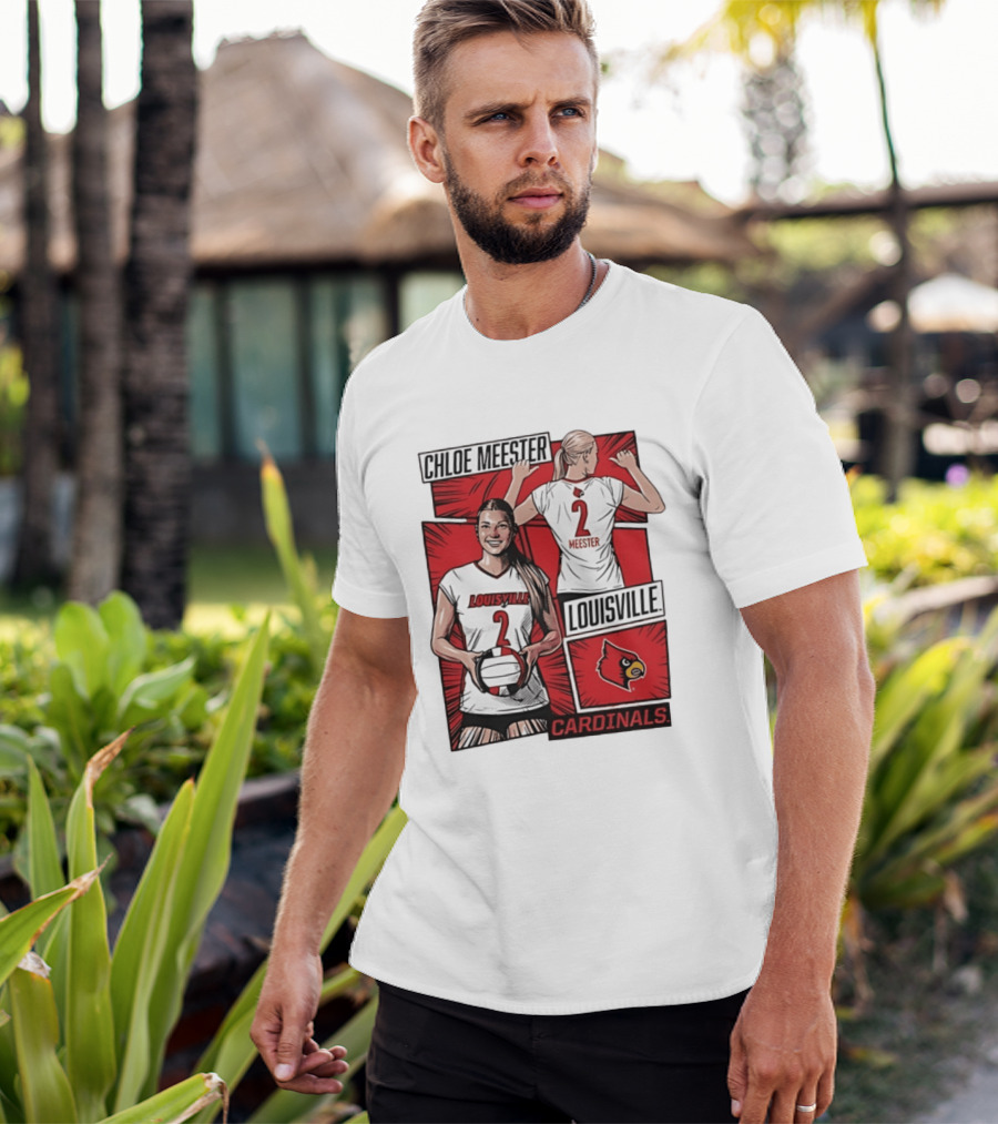 Chloe Meester Louisville Cardinals Volleyball Comic Book T-Shirt