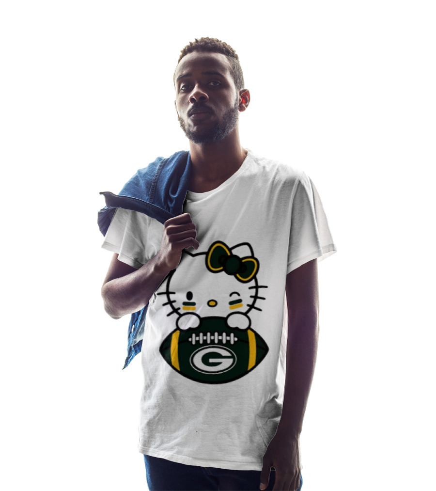 Green Bay Packers Hello Kitty Collaboration 2026 Football Season T-Shirt