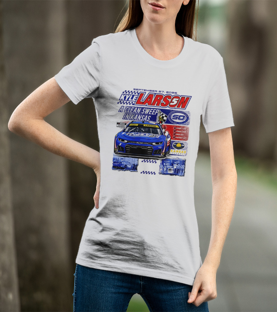 Kyle Larson A Clean Sweep In Kansas September 17 2026 T-Shirt