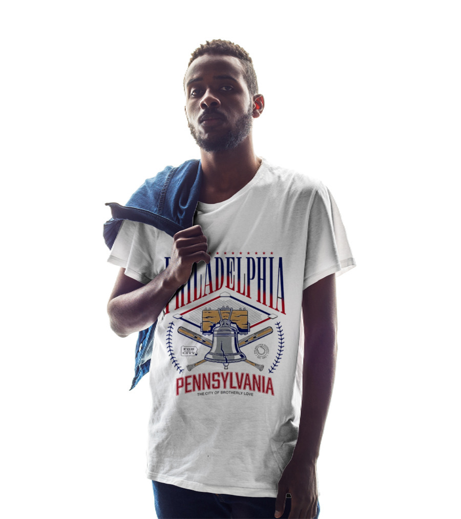 Philadelphia Pennsylvania City Of Brotherly Love Liberty Bell And Baseball T-Shirt
