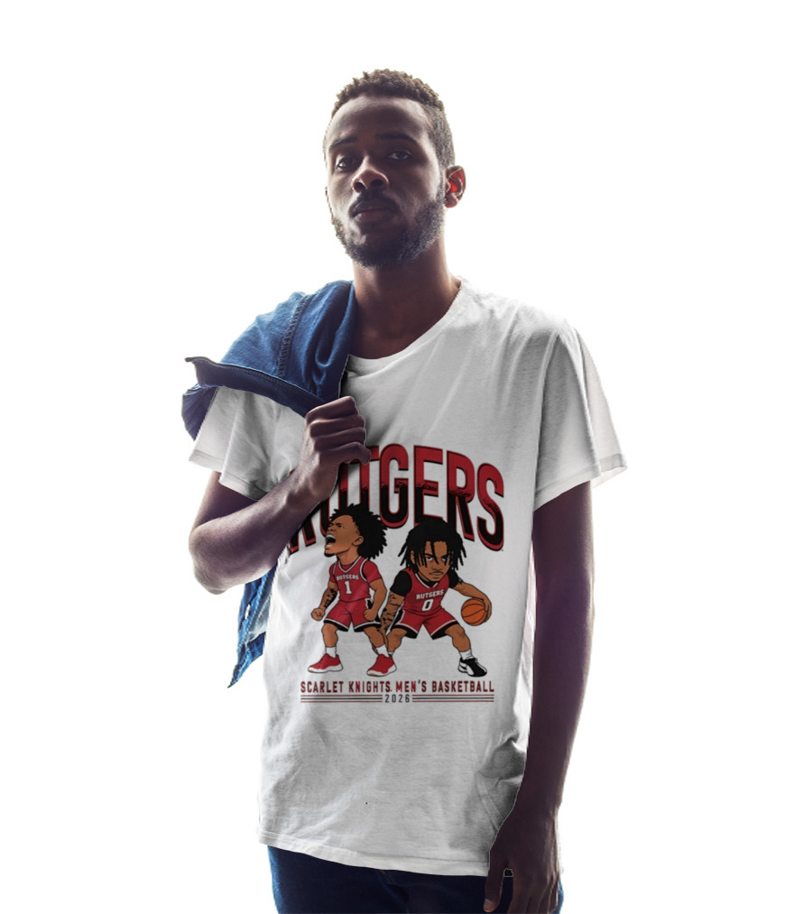 Rutgers Scarlet Knights Men's Basketball 2023 Tariq Francis Jamichael Davis Caricature T-Shirt
