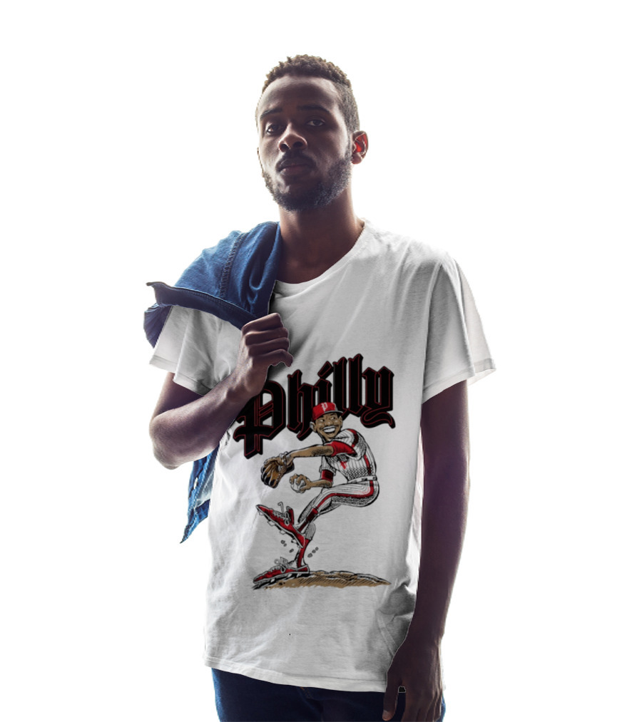 Philly Baseball Player Caricature T-Shirt