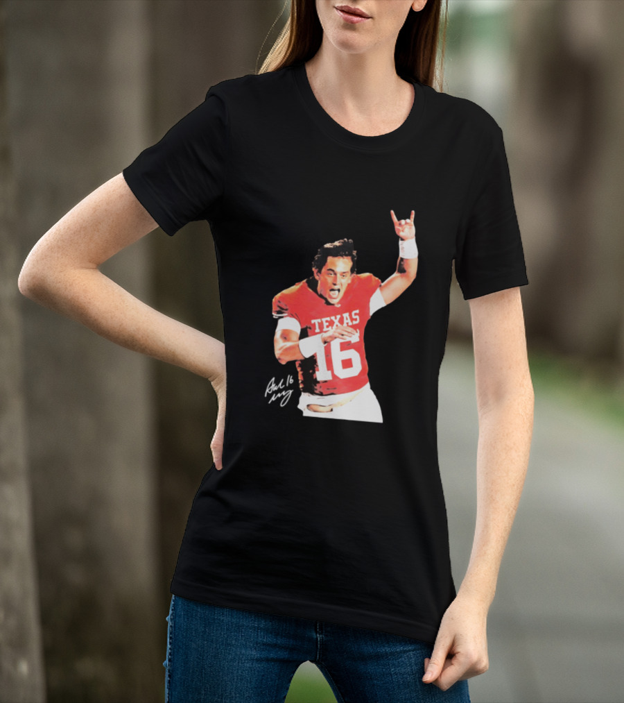 Arch Manning Texas Longhorns 16 Rock Hand Gesture T-Shirt