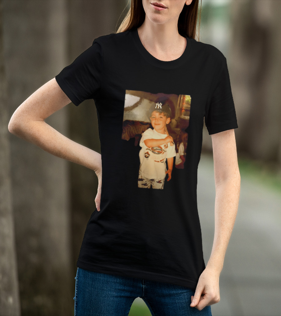 Cody Bellinger Young Yankee Fan Childhood Photo New York Yankees Cap T-Shirt