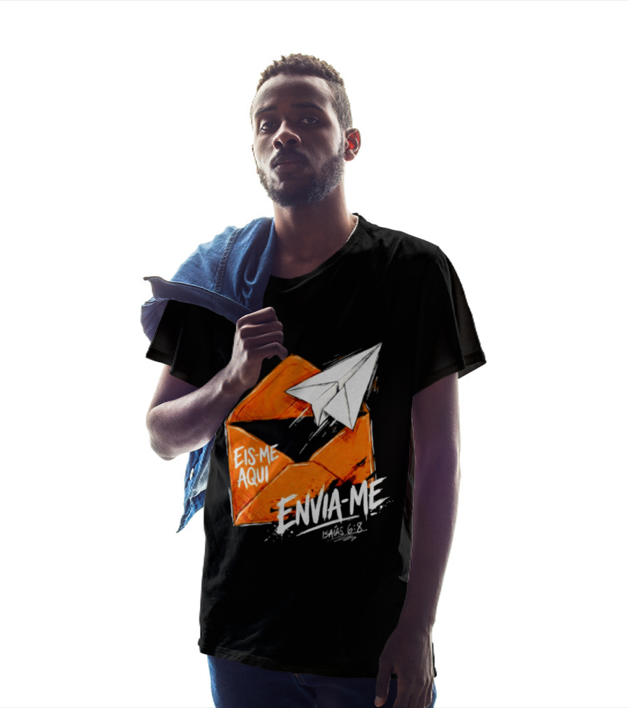 Eis Me Aqui Envia Me Isaias 6 8 Christian Envelope Paper Airplane T-Shirt