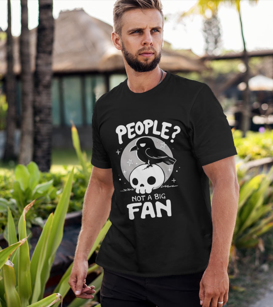 People Not A Big Fan Crow Skull Moon And Stars T-Shirt