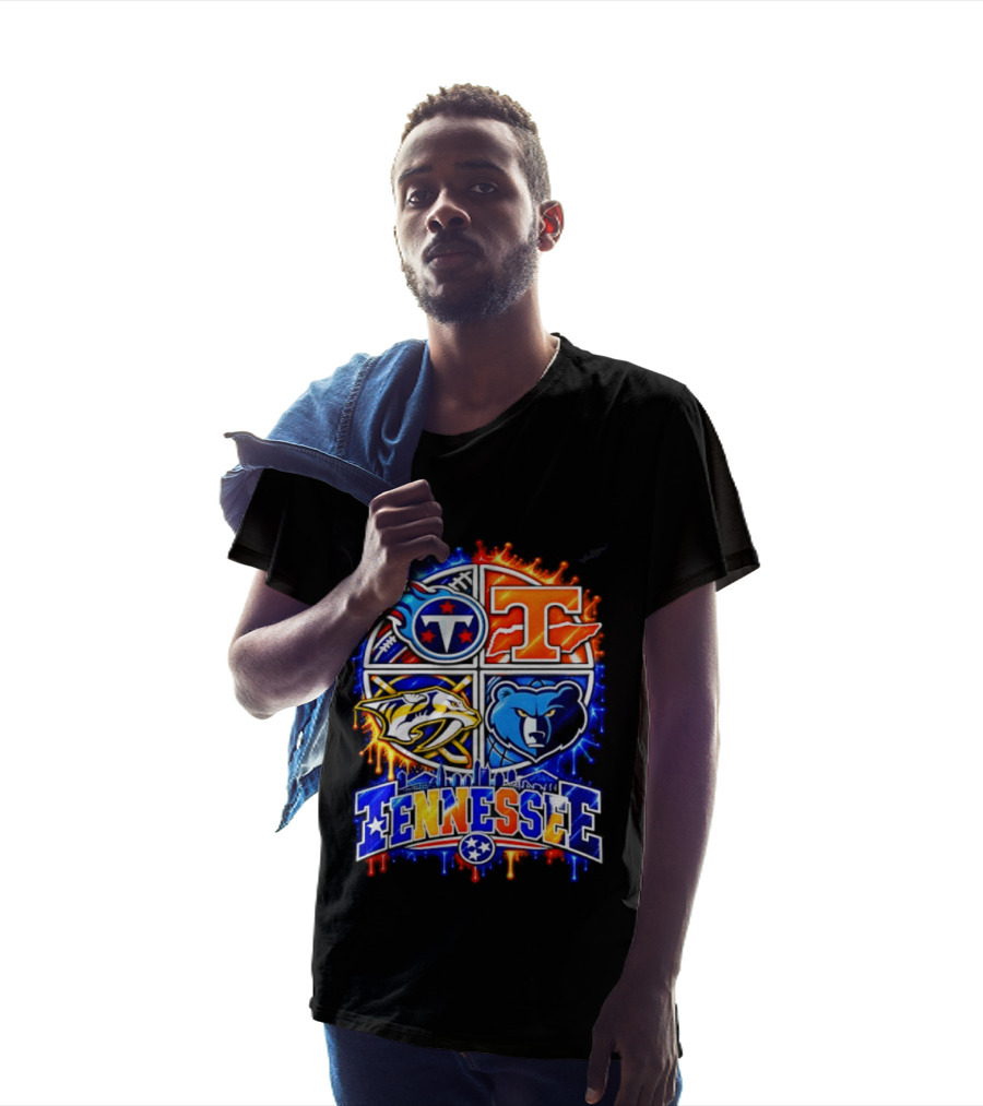 Tennessee Titans Volunteers Predators Grizzlies Sports Skyline T-Shirt