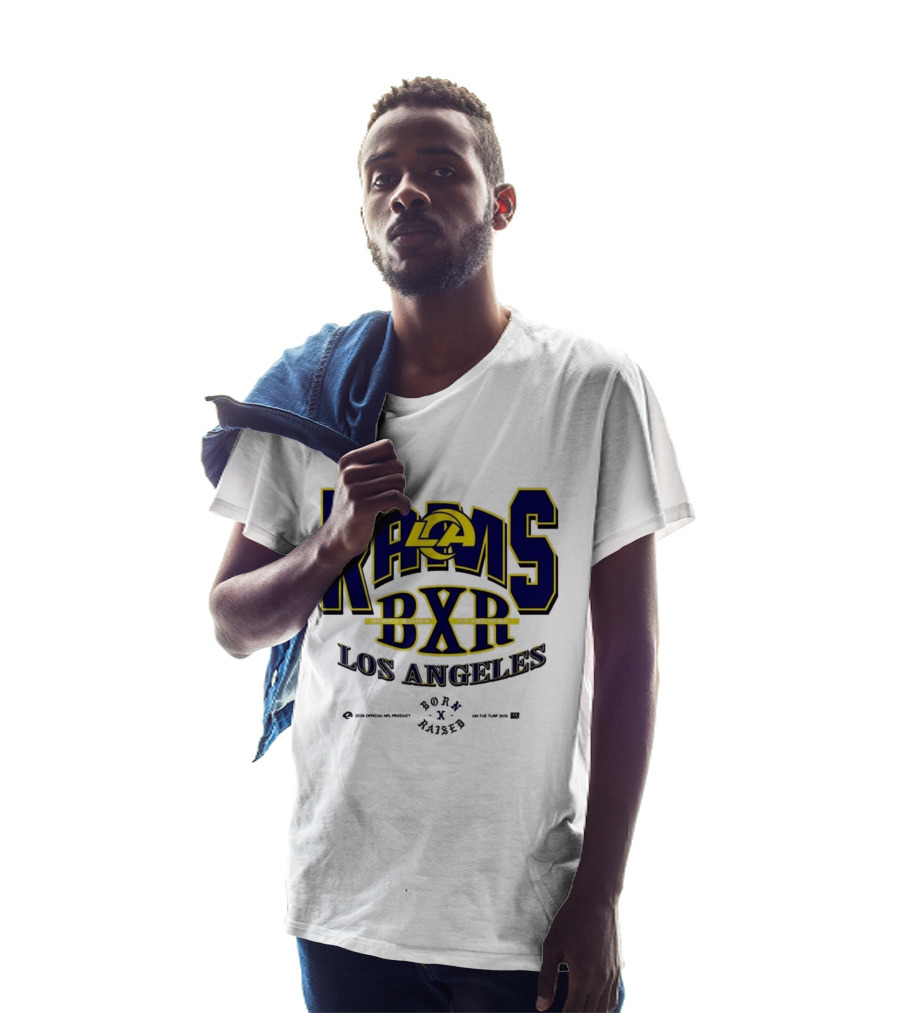 Los Angeles Rams BXR Born X Raised On The Turf 2026 Product White T-Shirt