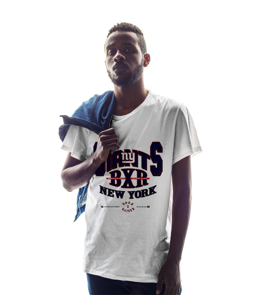New York Giants BXR Born X Raised On The Turf Football T-Shirt