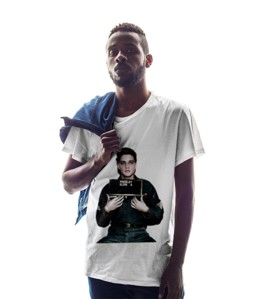 Elvis Presley Army Shot King Of Rock And Roll Iconic Military T-Shirt
