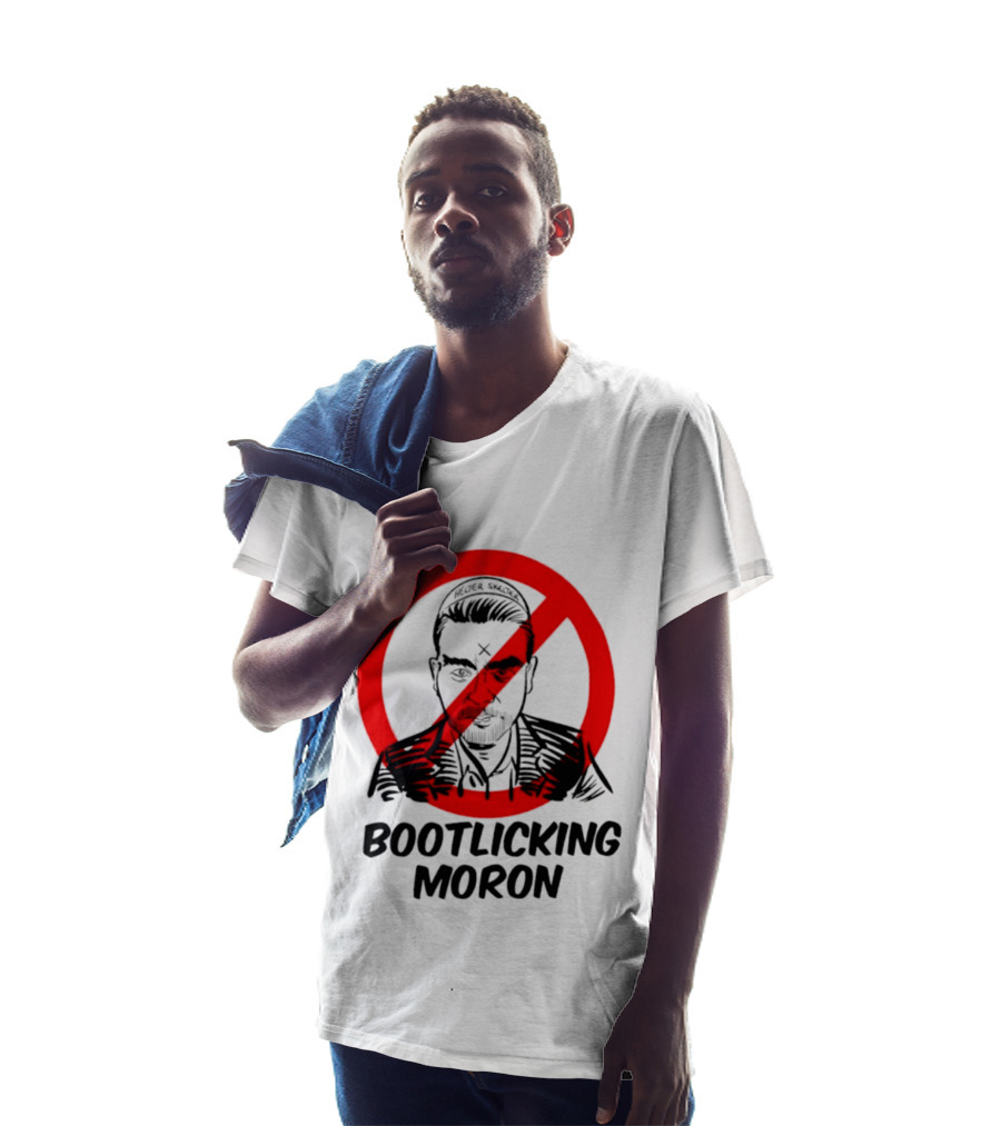 Helter Skelter Bootlicking Moron Red Circle Crossed Out Brian Walsby T-Shirt