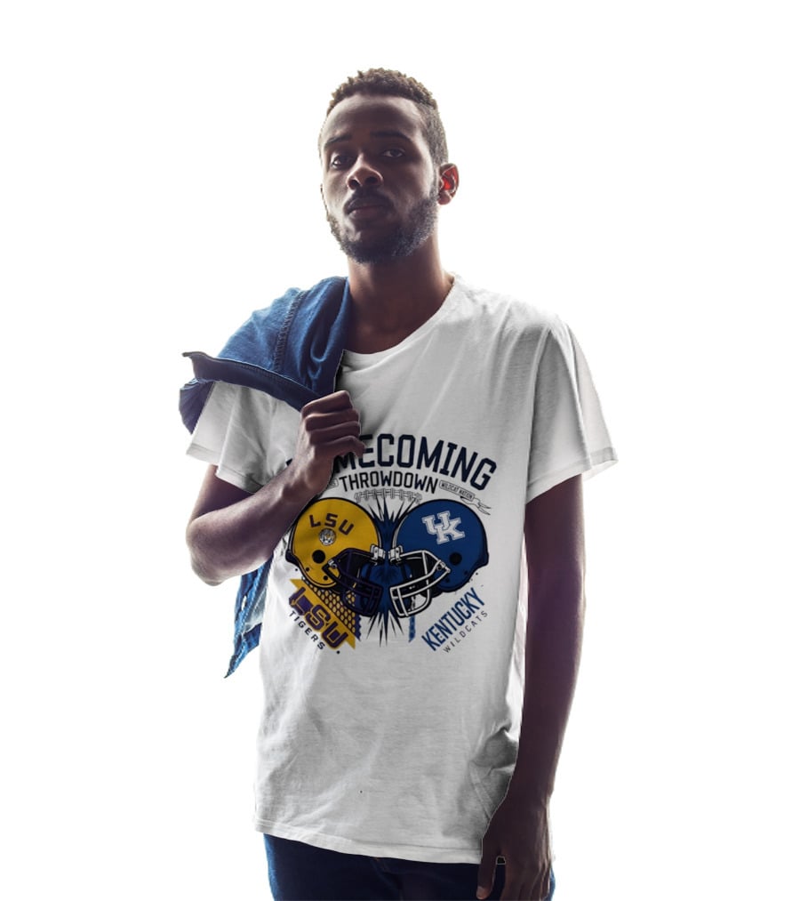 LSU Tigers Vs Kentucky Wildcats Football Homecoming Throwdown October 10 2026 Helmet Clash T-Shirt