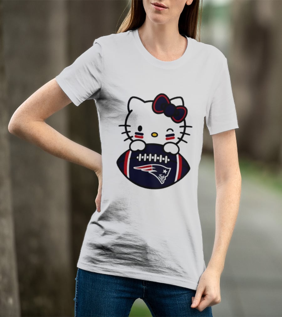 New England Patriots Hello Kitty Collaboration 2026 Football Season T-Shirt