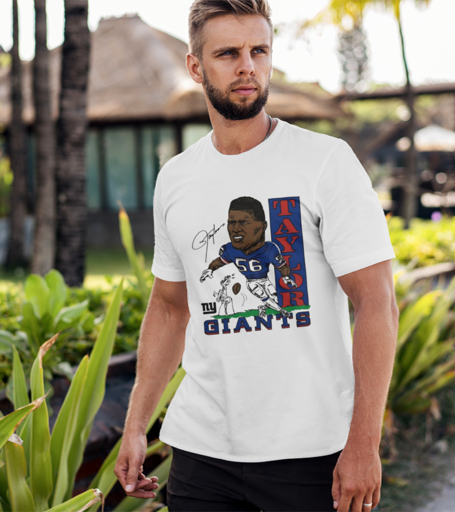 New York Giants Lawrence Taylor 56 Caricature Player T-Shirt