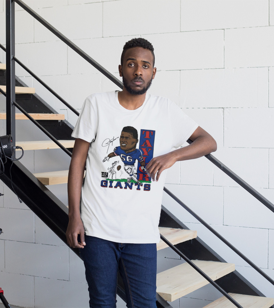 New York Giants Lawrence Taylor 56 Caricature Player T-Shirt