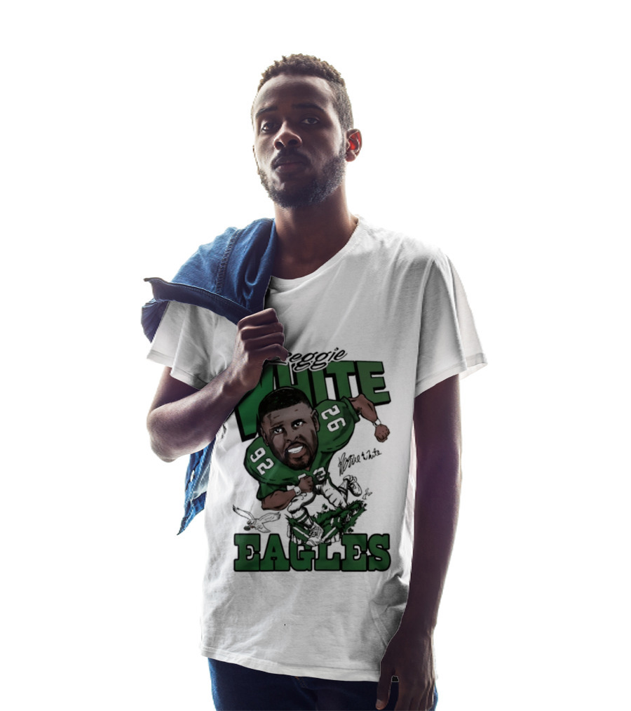 Philadelphia Eagles Reggie White 92 Player Caricature T-Shirt
