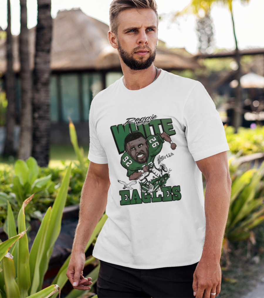 Philadelphia Eagles Reggie White 92 Player Caricature T-Shirt