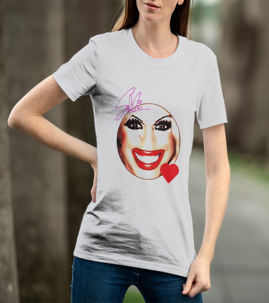 Sami Landri Big Face Heart Signature Red Lips T-Shirt