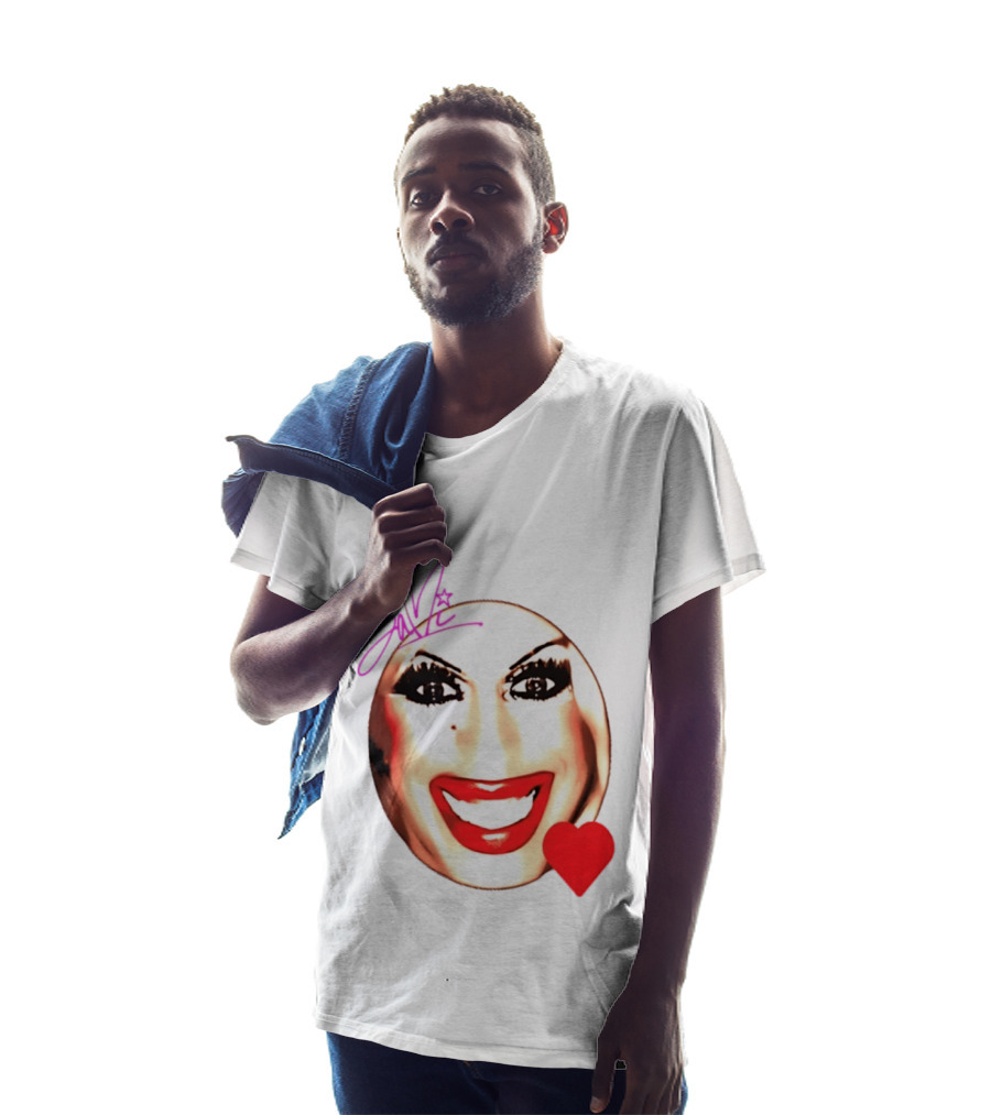 Sami Landri Big Face Heart Signature Red Lips T-Shirt