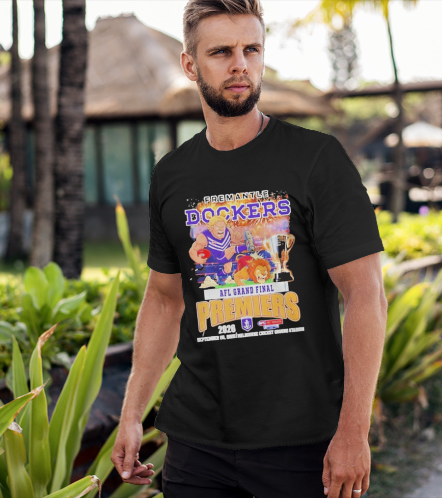 Fremantle Dockers 2026 AFL Grand Final Premiers Trophy Melbourne Cricket Ground Stadium T-Shirt