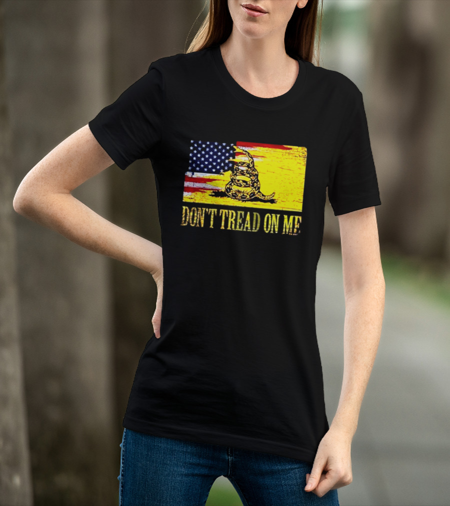 American Flag And Gadsden Snake Don't Tread On Me T-Shirt