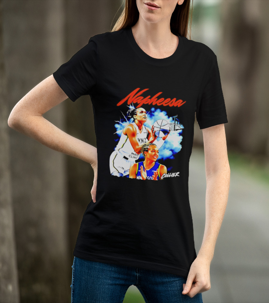 Napheesa Collier Minnesota Lynx Basketball Player In Action T-Shirt