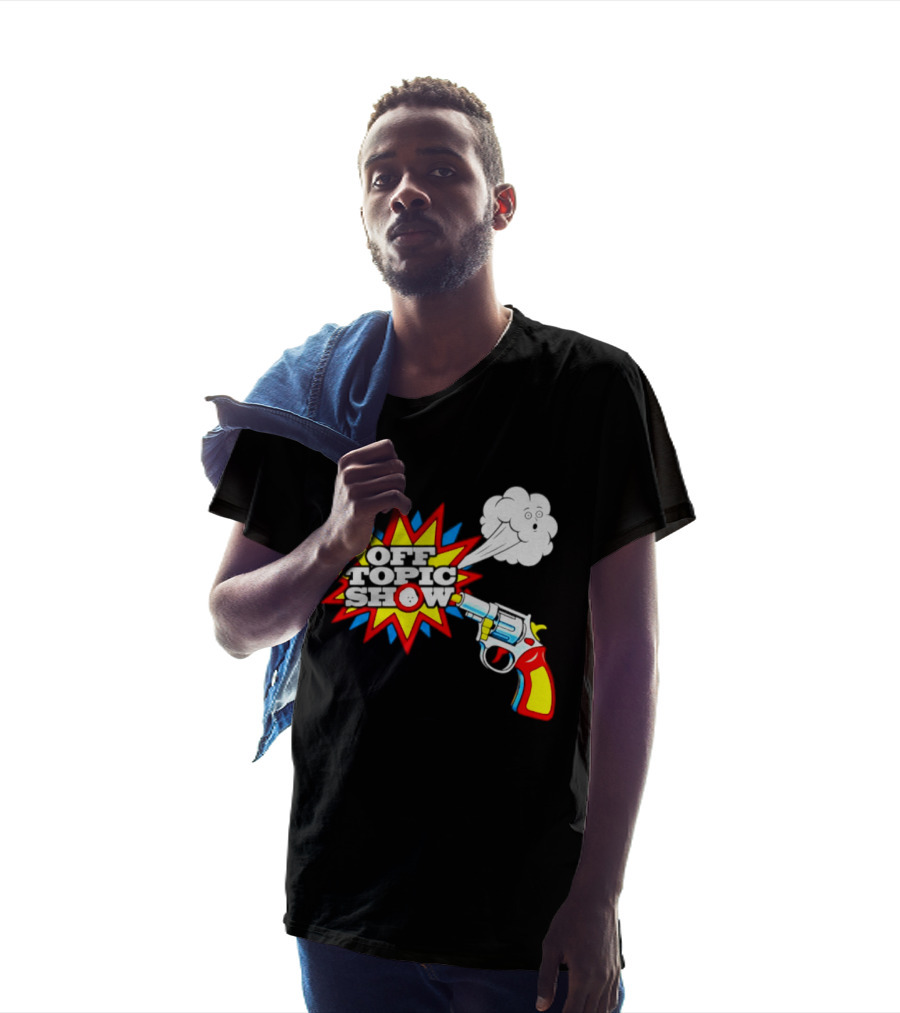 Off Topic Show Podcast Comedy Entertainment Exploding Gun T-Shirt
