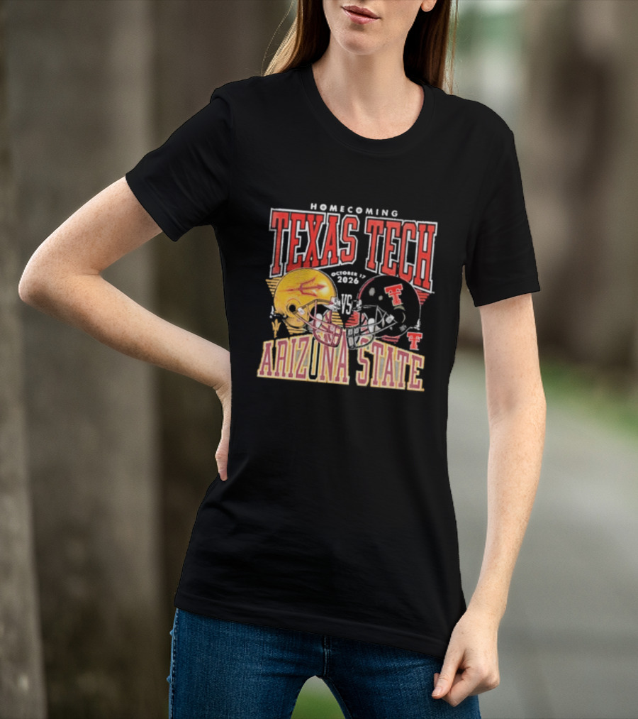 Texas Tech Vs Arizona State Homecoming Football 2026 Helmet Showdown T-Shirt