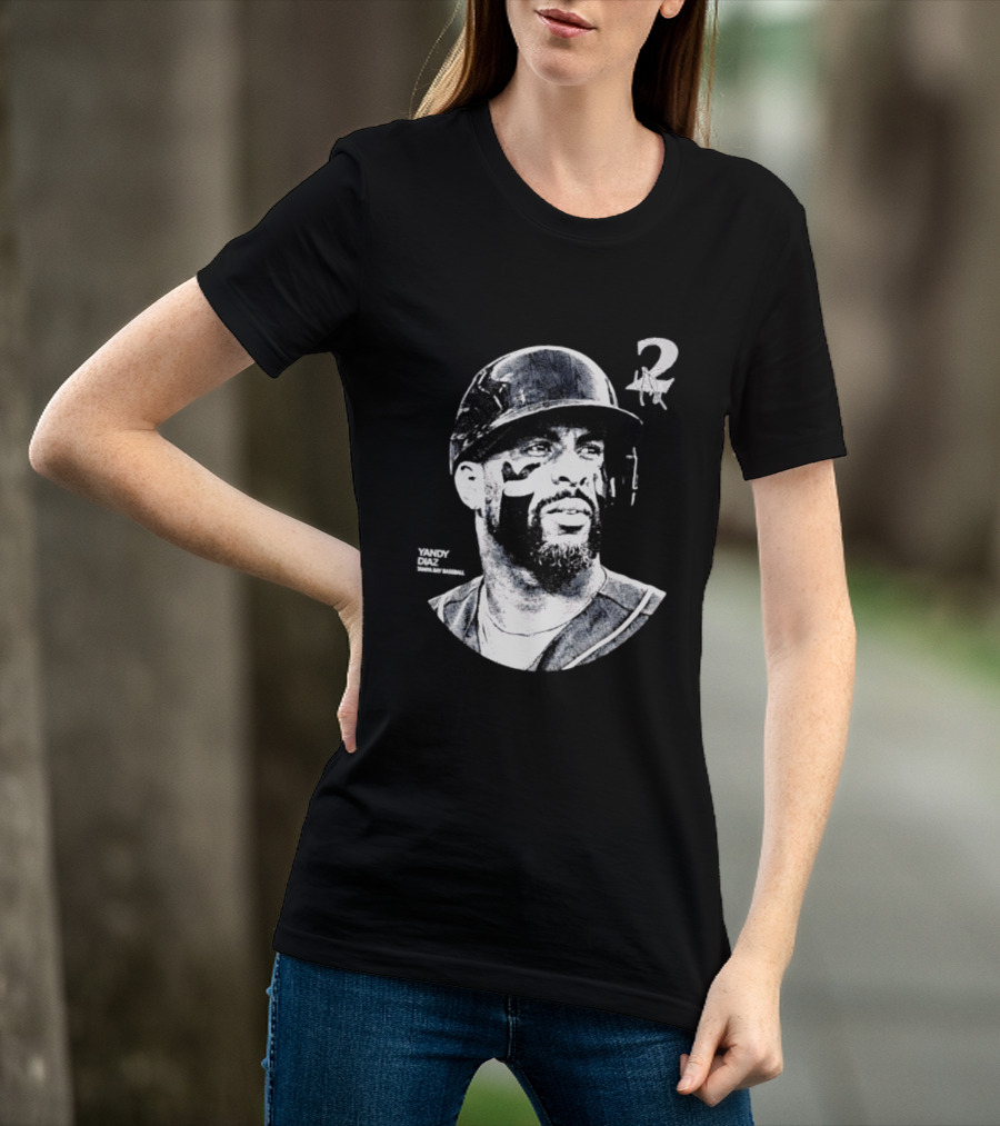 Yandy Diaz Tampa Bay Rays MLB 2026 Lineage Series Player Portrait Baseball Edition T-Shirt