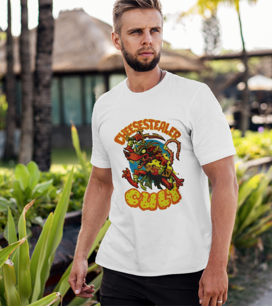Cheesestealer Cult Rat With Cheese Halloween Fantasy T-Shirt