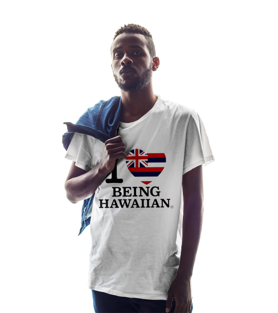 I Heart Hawaiian Flag Being Hawaiian Mashup T-Shirt
