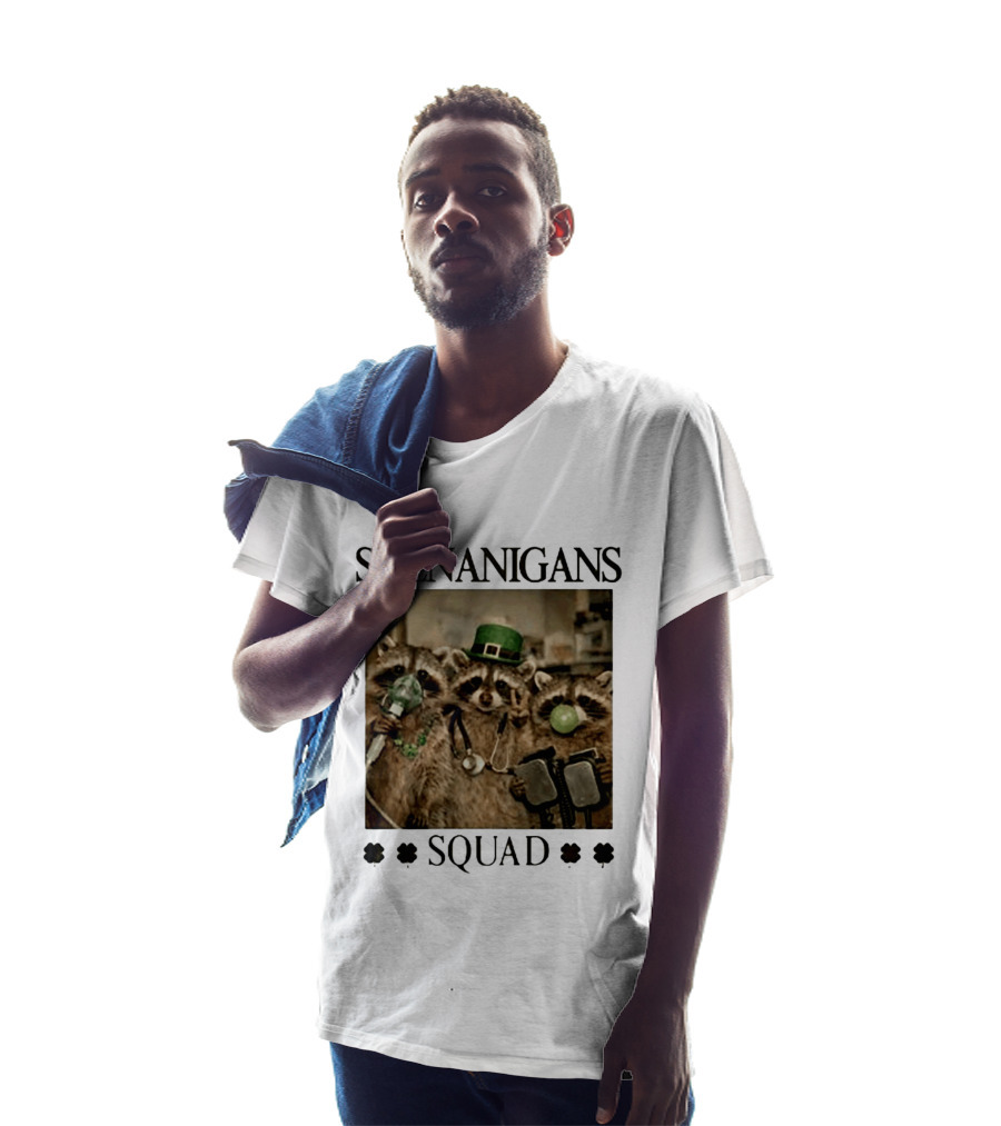 Shenanigans Squad Raccoons Funny Saint Patricks Day T-Shirt