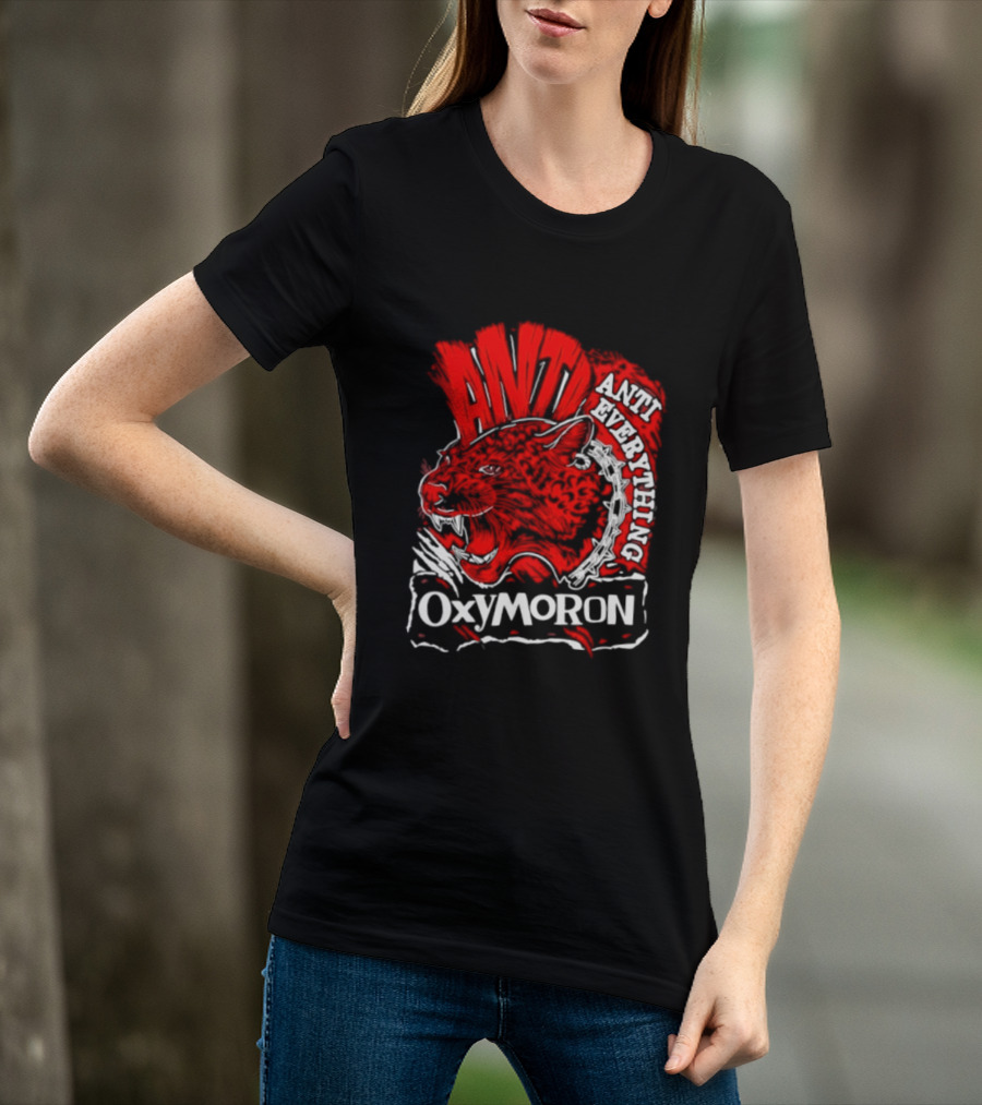 Anti Everything Oxymoron Panther Punk Rock T-Shirt