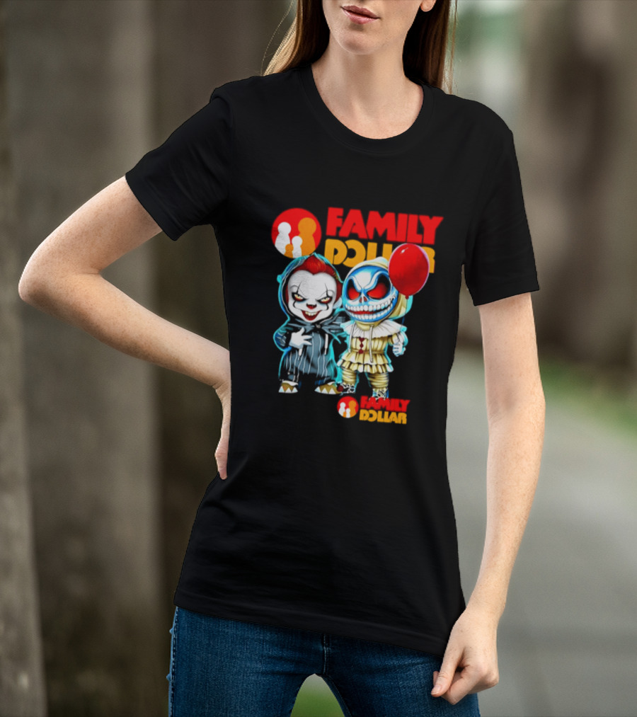 Family Dollar Pennywise Skellington 2026 Halloween Collaboration Red Balloon T-Shirt