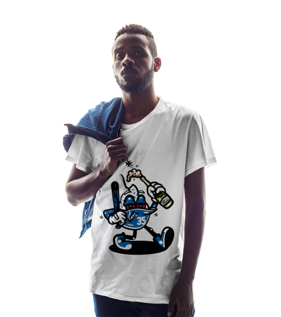 Cody Bellinger 35 Belli Champagne Celebration Baseball Cartoon T-Shirt
