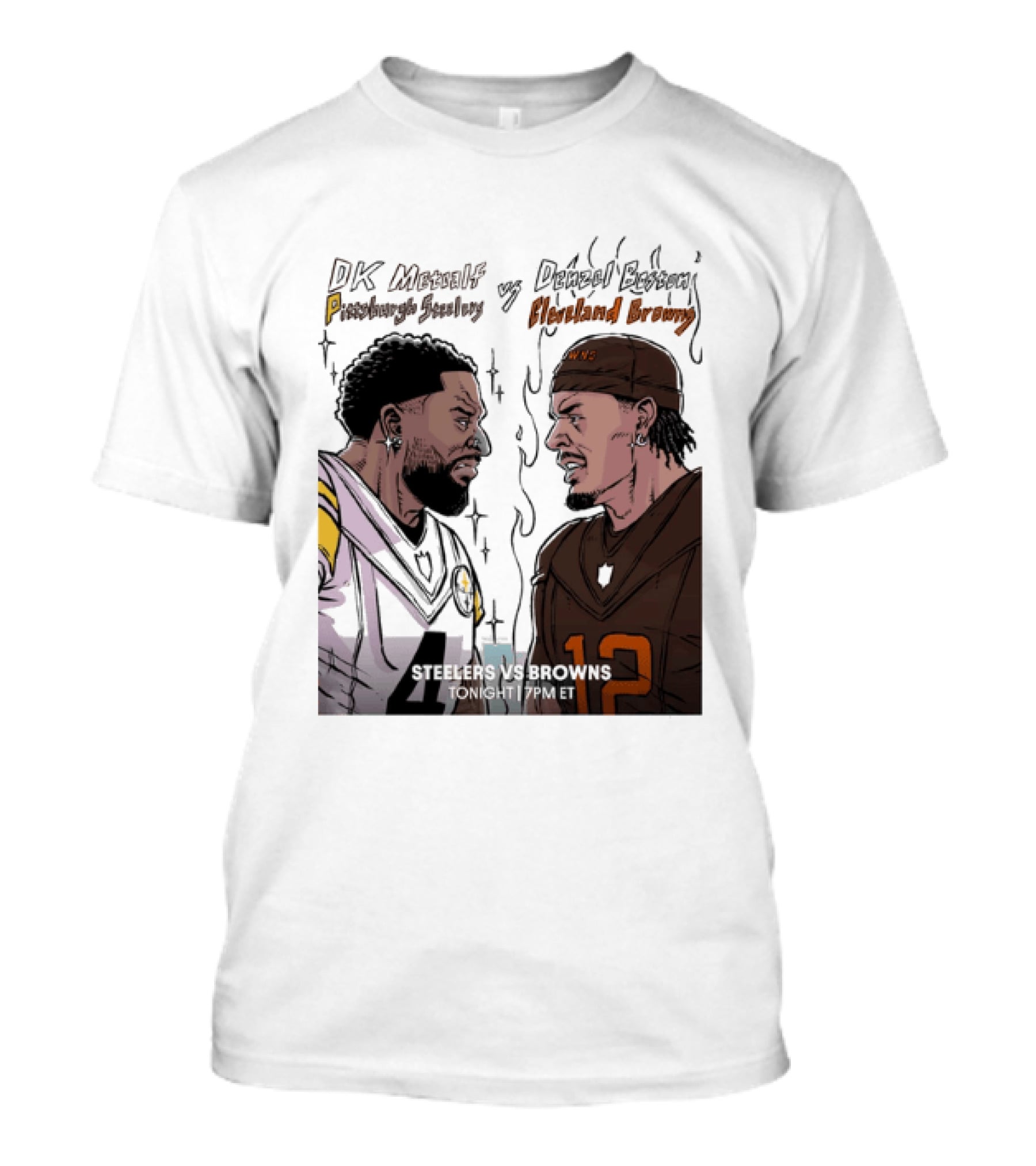 DK Metcalf Pittsburgh Steelers Vs Denzel Boston Cleveland Browns Steelers Vs Browns T-Shirt