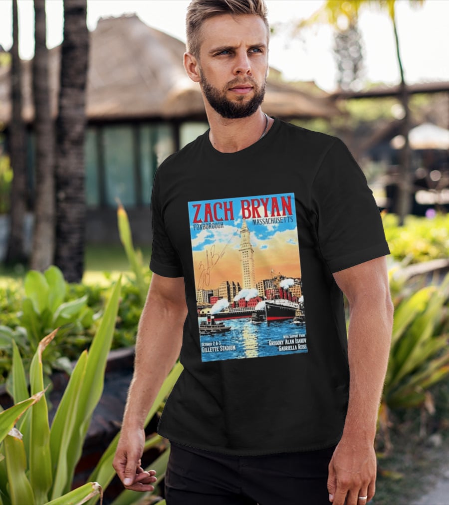 Zach Bryan Foxborough Massachusetts Gillette Stadium October 2 3 2026 Gregory Alan Isakov Gabriella Rose T-Shirt