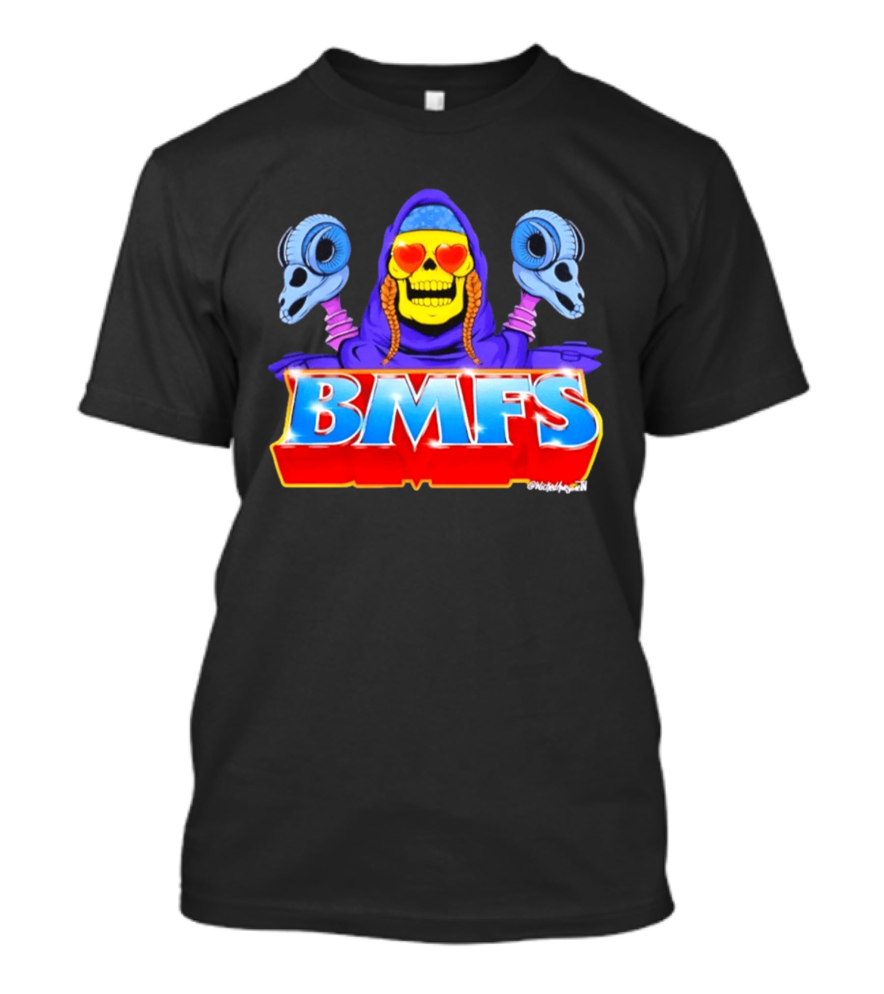 BMFS Halloween Skull With Heart Eyes And Ram Skulls T-Shirt