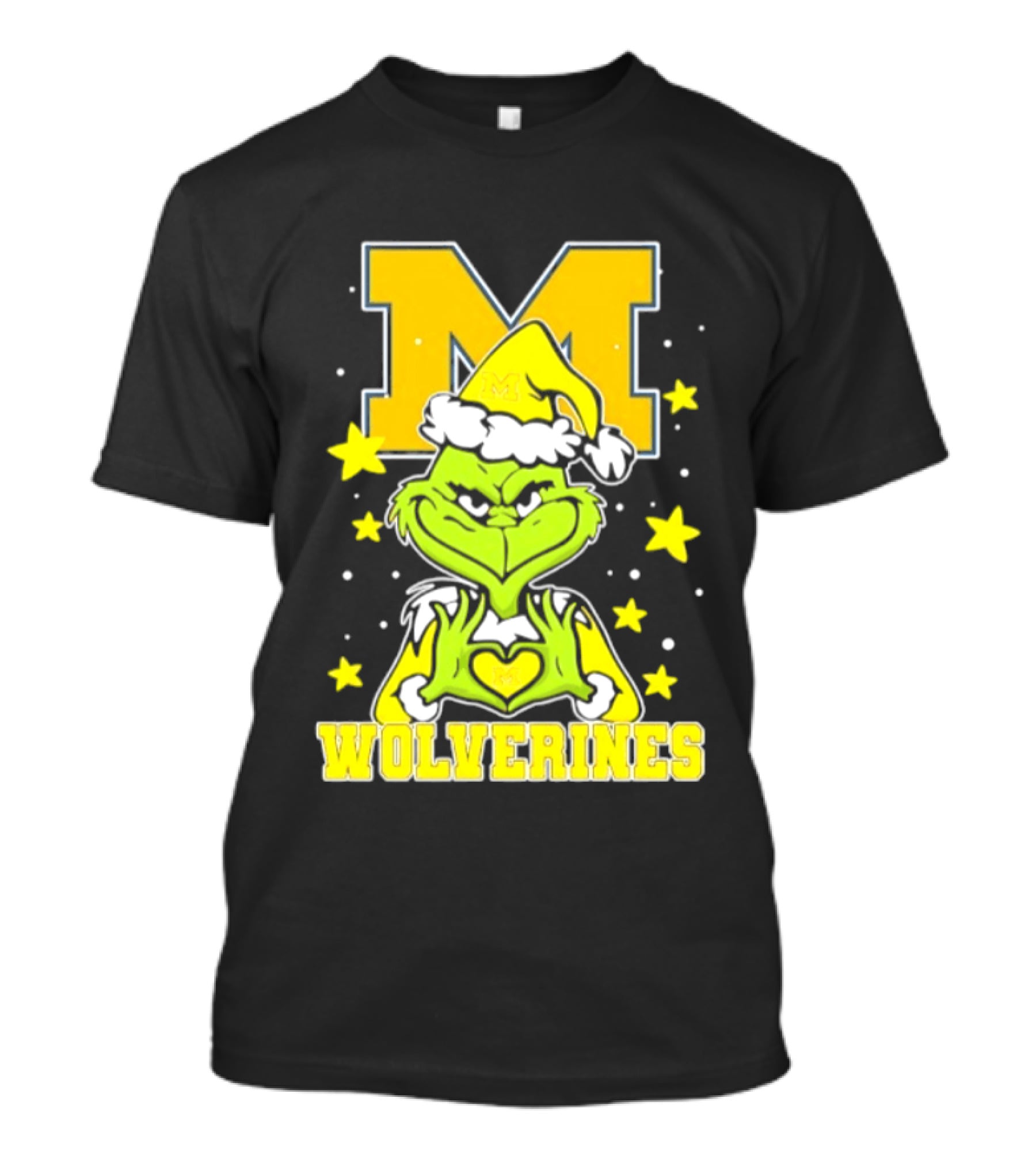 Michigan Wolverines Grinch Love Hands Christmas Football 2026 T-Shirt