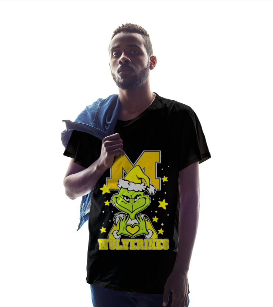 Michigan Wolverines Grinch Love Hands Christmas Football 2026 T-Shirt