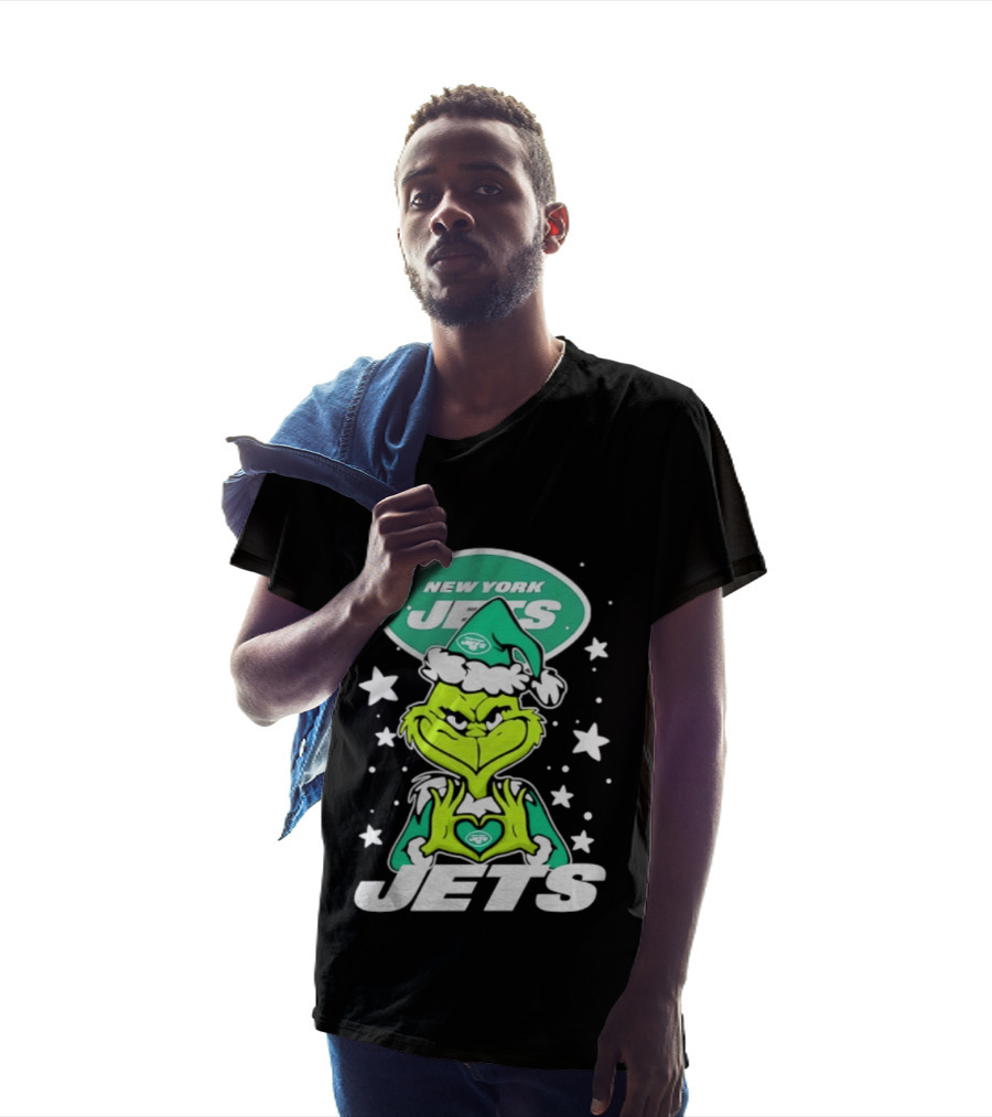 New York Jets Grinch Christmas 2026 Football Love Hands T-Shirt