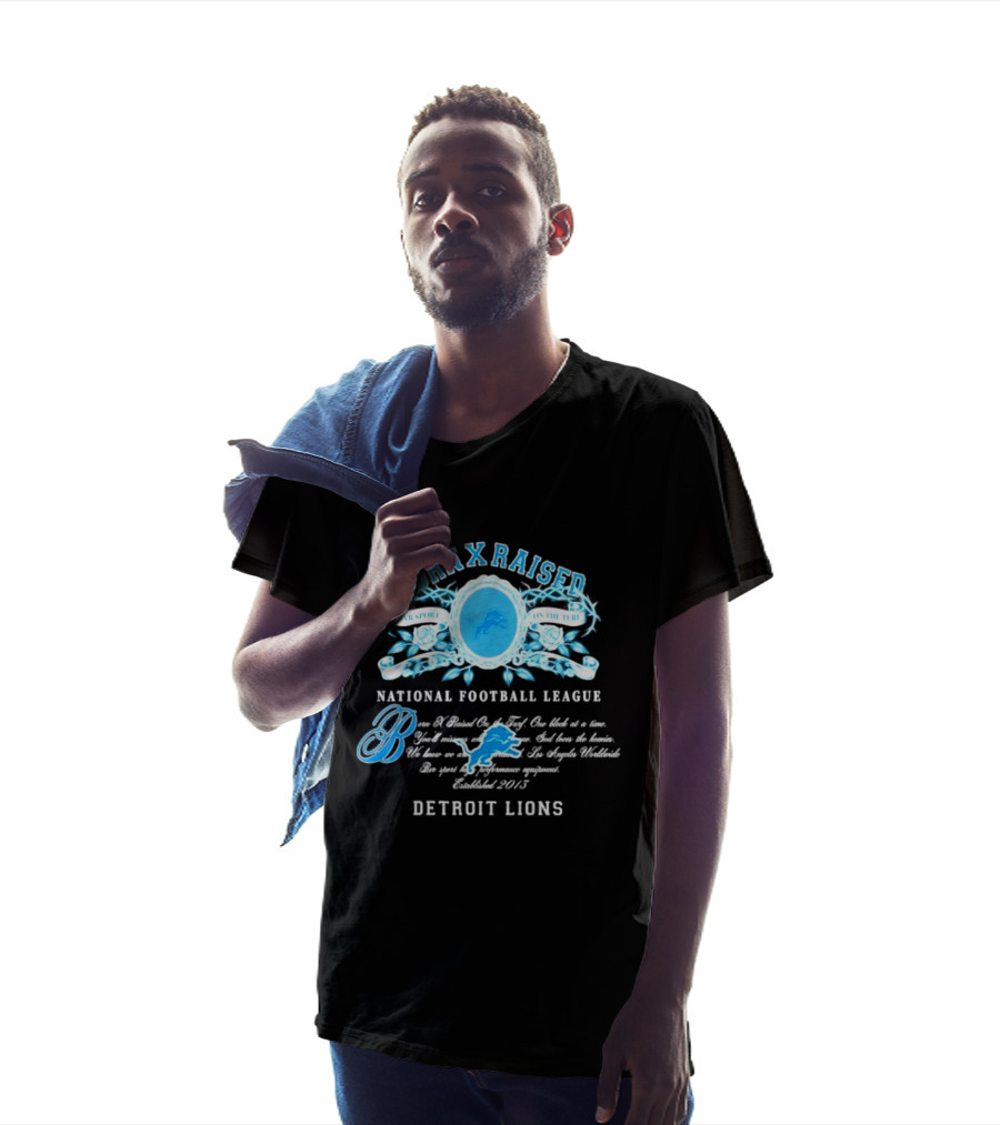 Born X Raised Detroit Lions National Football League 2015 T-Shirt