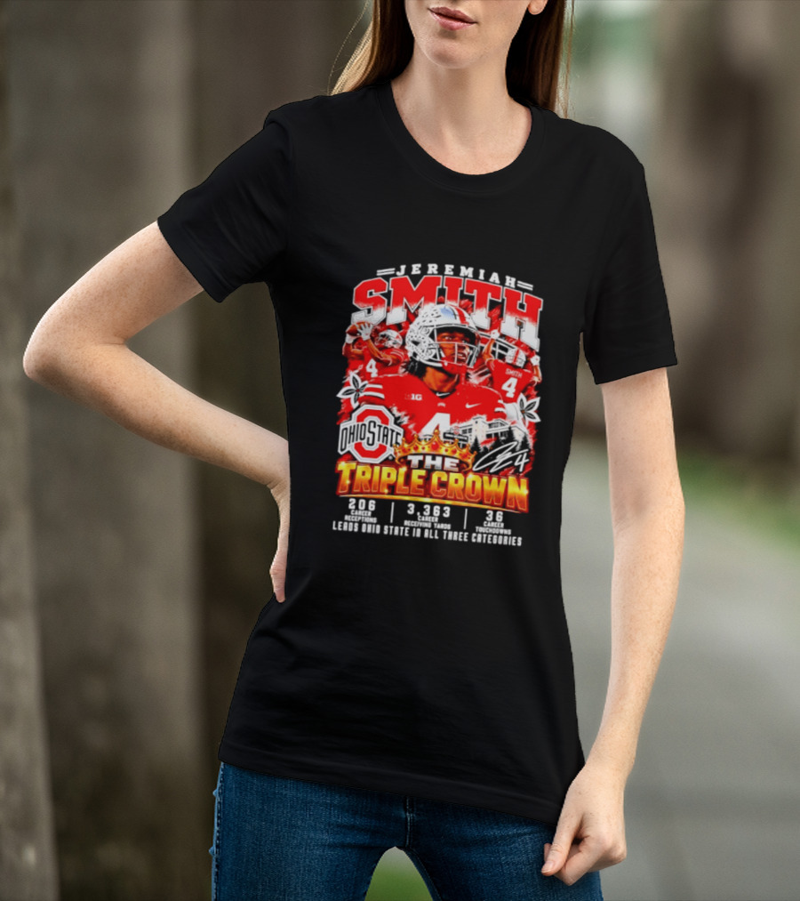 Jeremiah Smith Ohio State The Triple Crown 3.1.3 3.2.3 3.8.2 Football Player T-Shirt